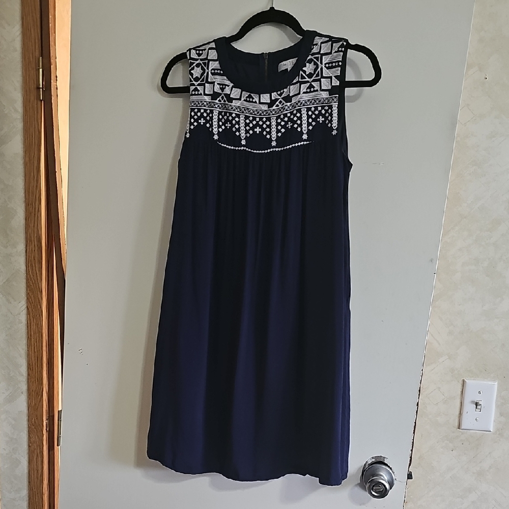 Love Fire Navy Dress with White Detailing